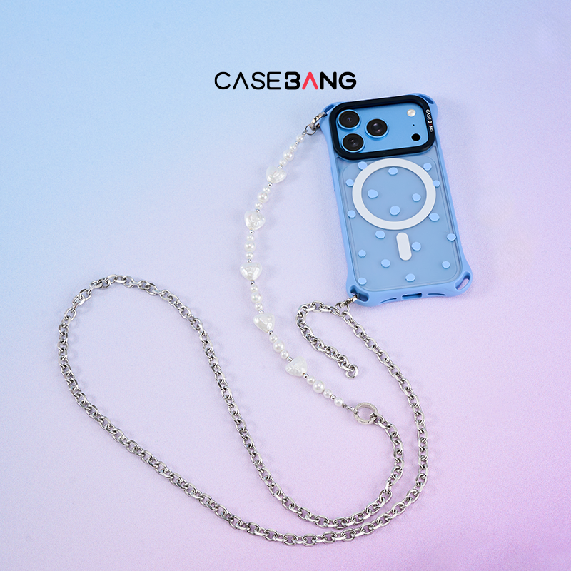 Silver Heart Pearl Cross-body Charm