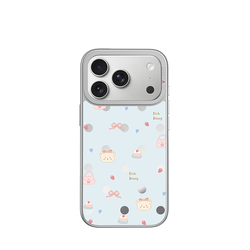 Sea Salt Bear Glossy Mirror Case - Silver
