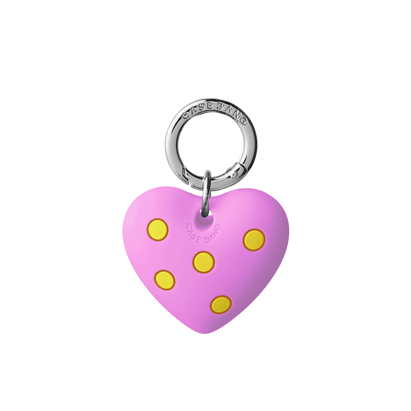 Pink Lemon Dot Heart-Shaped Pendant