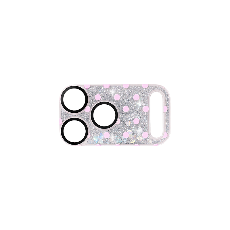 Pink Polka Dots Camera Lens