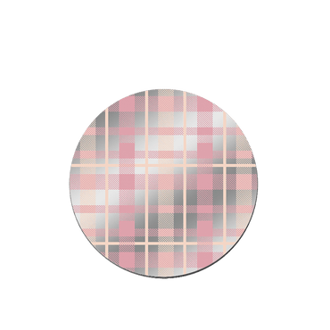 Creamy Pink Plaid MagSafe grip stand back cover