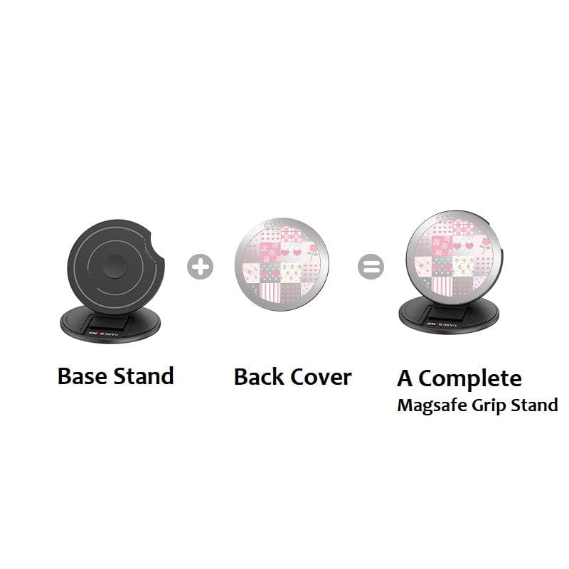 Love Patchwork MagSafe Grip Stand - CaseBangMagsafe Grip StandCaseBangBase Stand + Back Cover