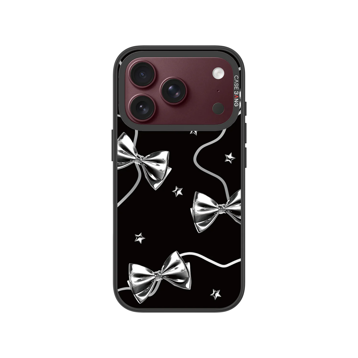Black Silvery Snap-On Case — iPhone 18 Pro — Complete Case Set