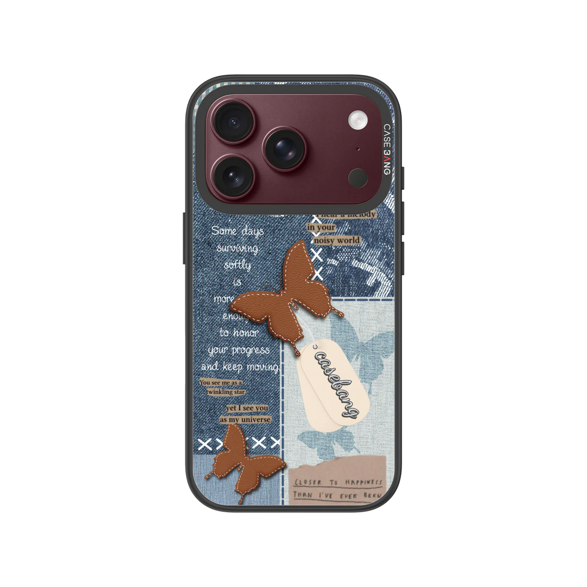Denim Patchwork Snap-On Phone Case — iPhone 18 Pro — Complete Case Set