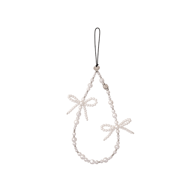 Pearl Bow Wrist Strap - CaseBangWrist StrapCaseBangWhite