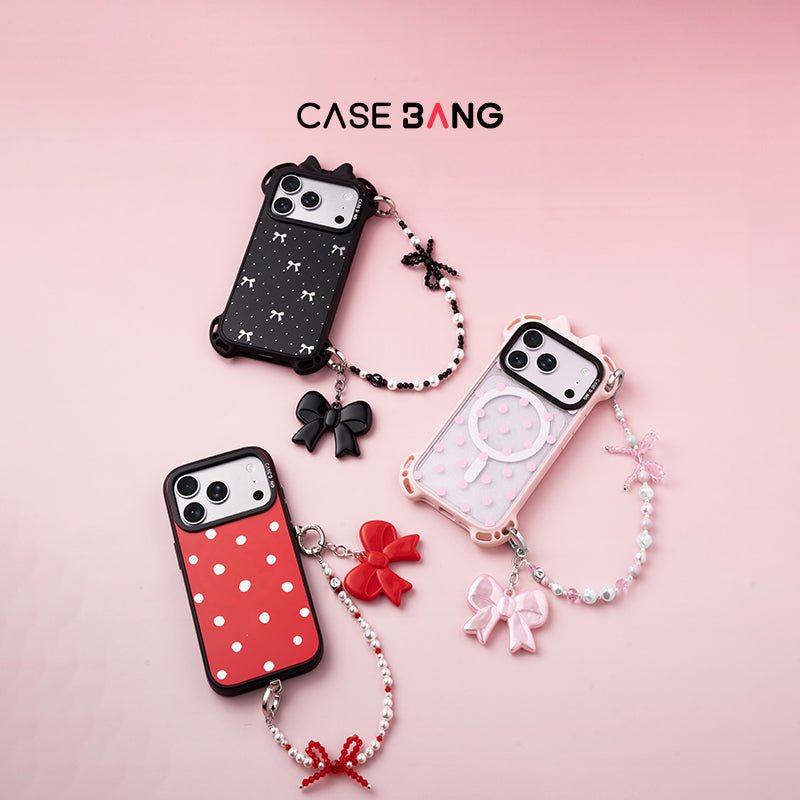 Cute Bow Phone Charm - Stylish Accessory for Your Device Black Cute Bow Phone Charm - Stylish Accessory for Your Device Black