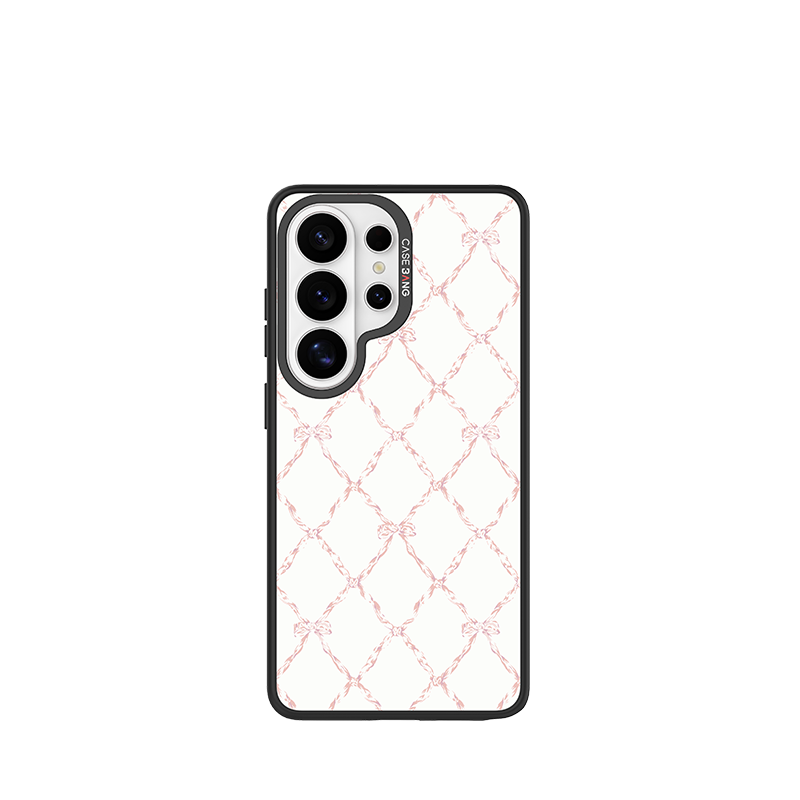 Plaid Bow Snap-On Phone Case Samsung S26 Ultra full case