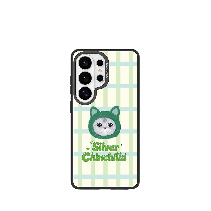 Silver Chinchilla Snap-On Phone Case Samsung S26 Ultra full case