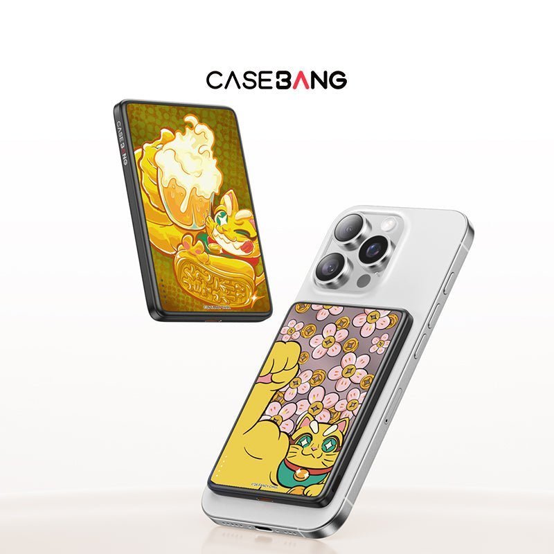 Phone charging wirelessly through a MagSafe-compatible CASEBANG phone case