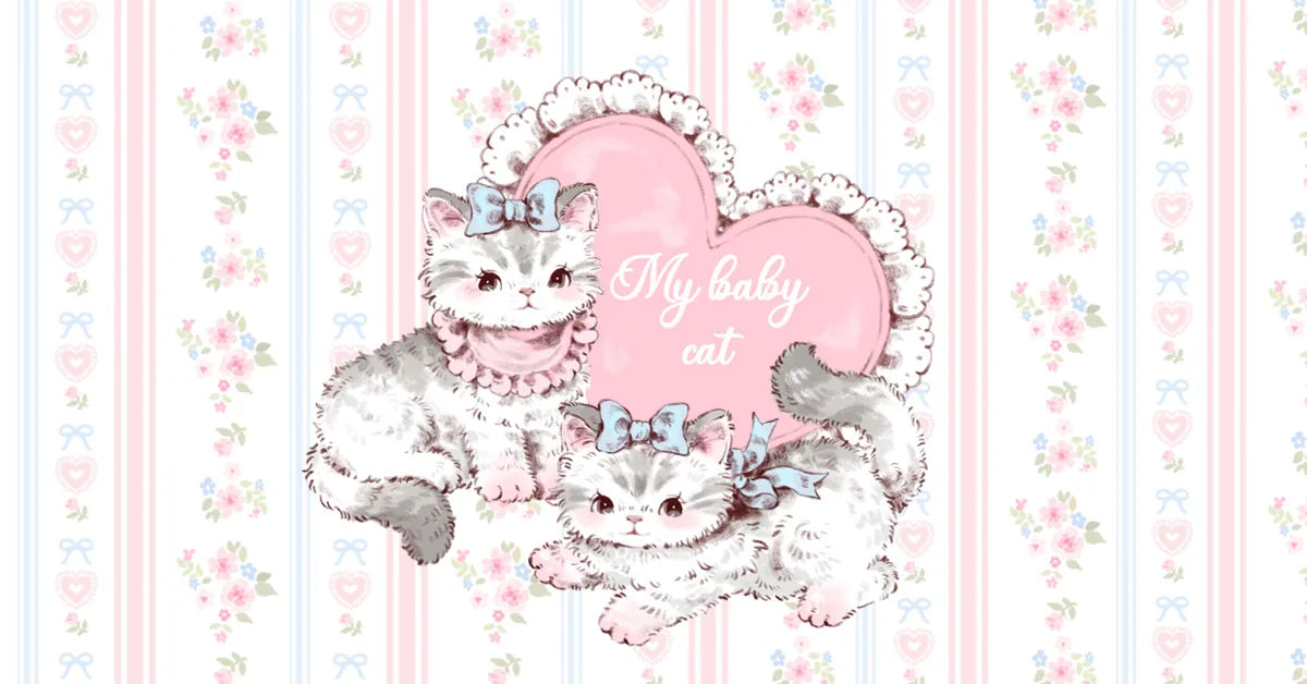 Coquette aesthetic phone case cover with cute kittens, pink bows, and floral pattern — ImagiSnap Snap-On Cover