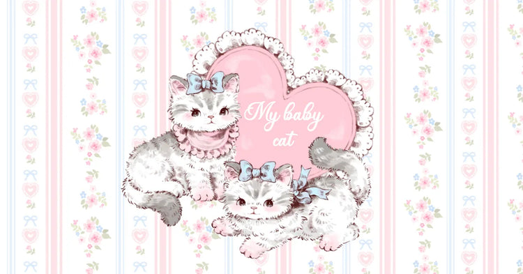 Coquette aesthetic phone case cover with cute kittens, pink bows, and floral pattern — ImagiSnap Snap-On Cover