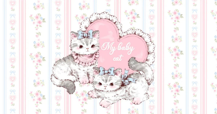 Coquette aesthetic phone case cover with cute kittens, pink bows, and floral pattern — ImagiSnap Snap-On Cover