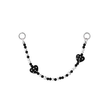 black Dotted Twin Stars Phone Hand Charm