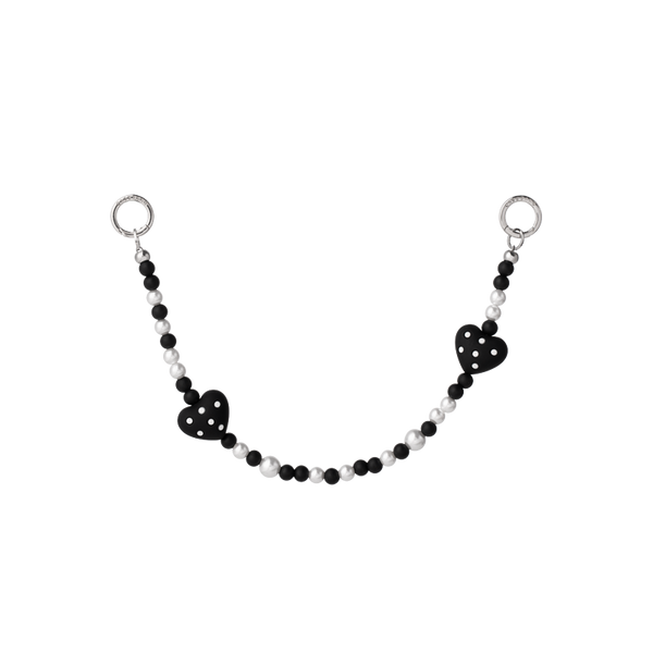 black Dotted Twin Stars Phone Hand Charm