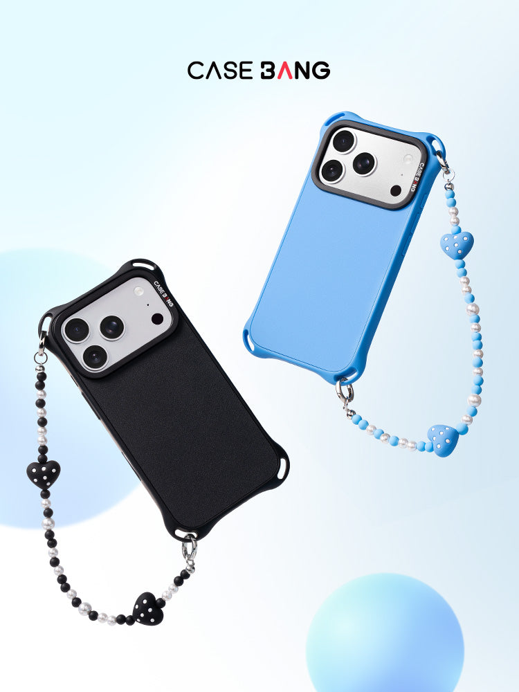 Black Dotted Twin Stars Phone Hand Charm
