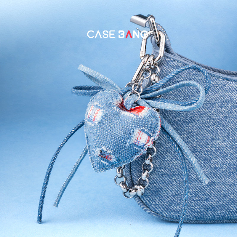 Heartbeat Denim Bag Charm