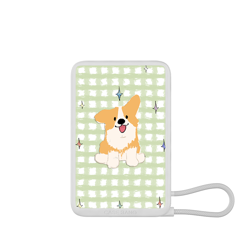 Summer puppies Series Power Bank Built in Cable