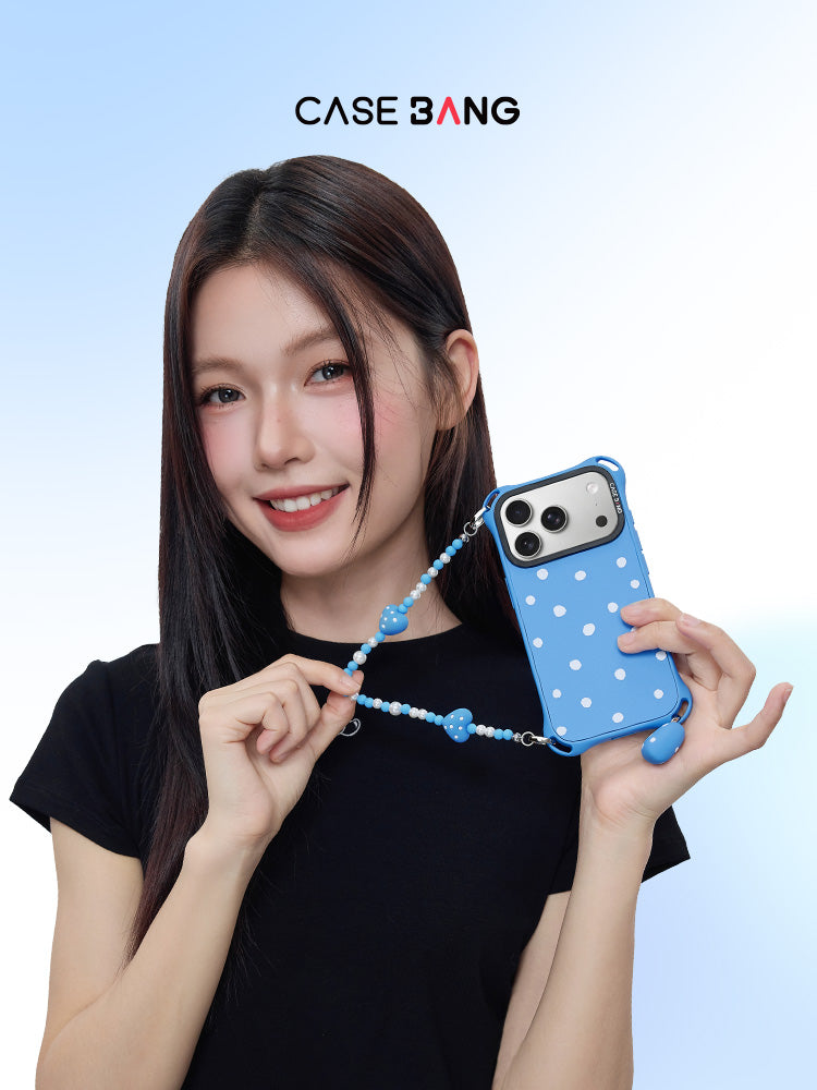 Black Dotted Twin Stars Phone Hand Charm