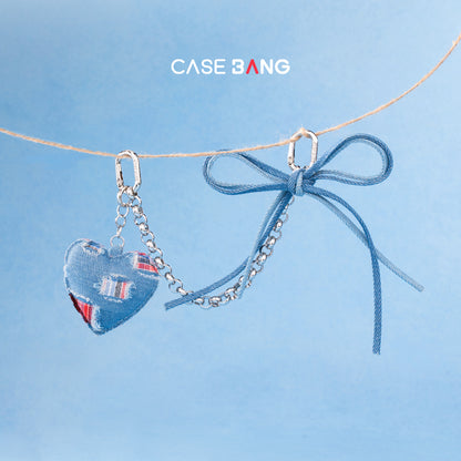 Heartbeat Denim Bag Charm