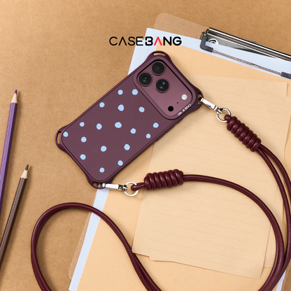 Wine Red Lanyard Cross-body Charm