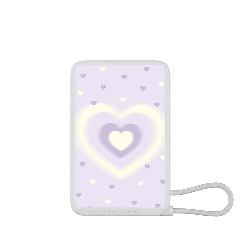 Sparkling Heartscape Series Power Bank Built in Cable