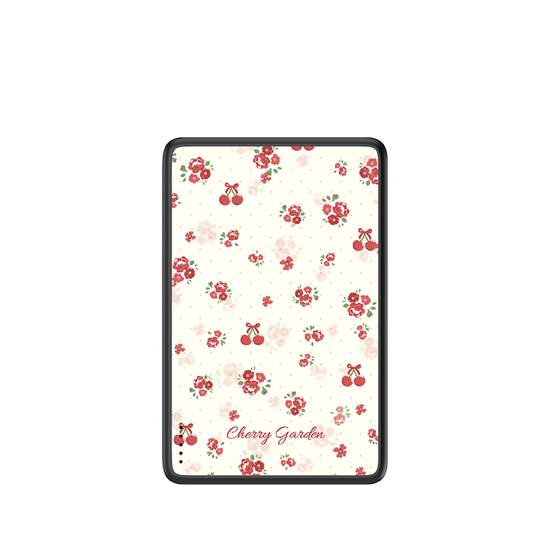 Cherry Garden magnetic power bank with floral artwork | CASEBANG