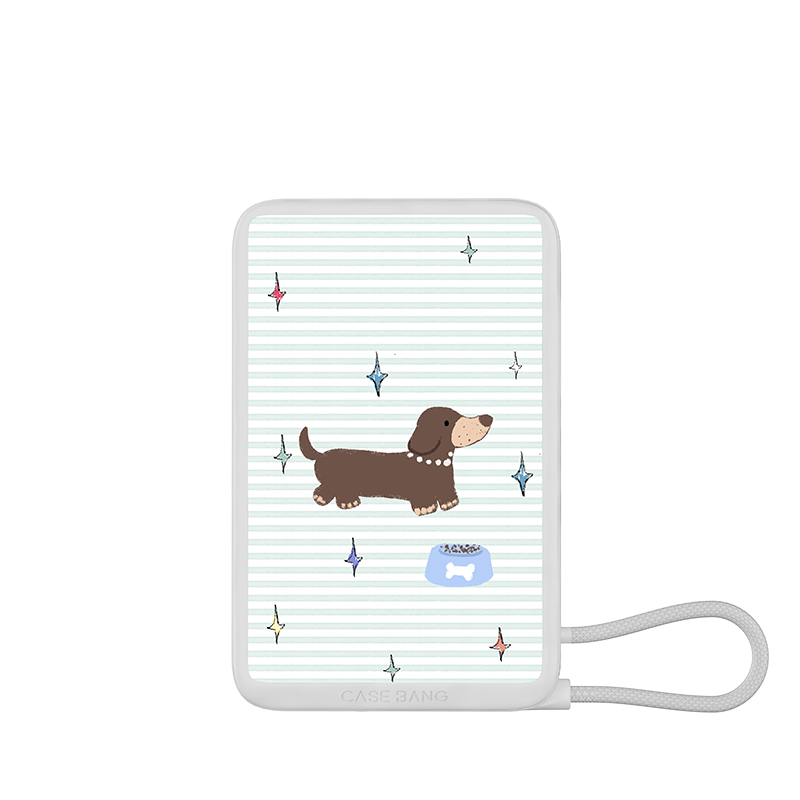 Summer puppies Series Power Bank Built in Cable