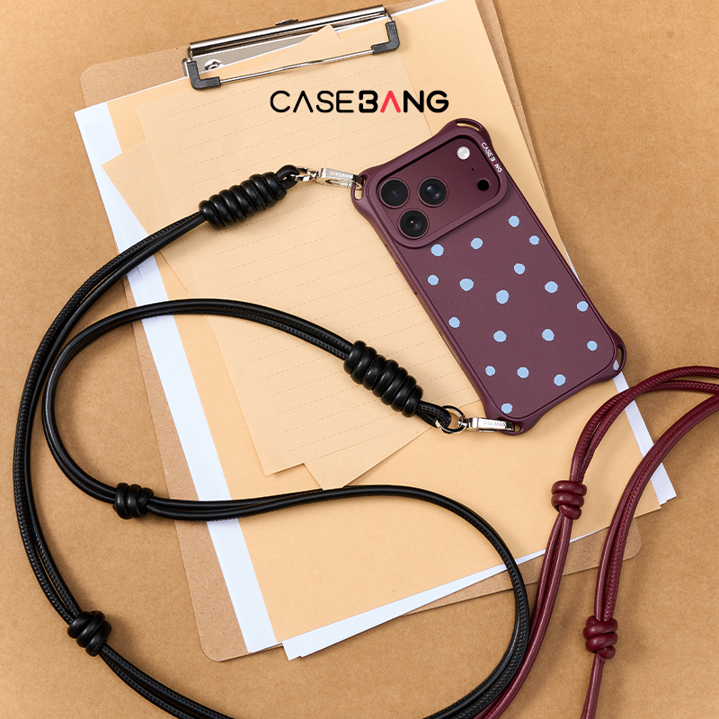 Wine Red Lanyard Cross-body Charm