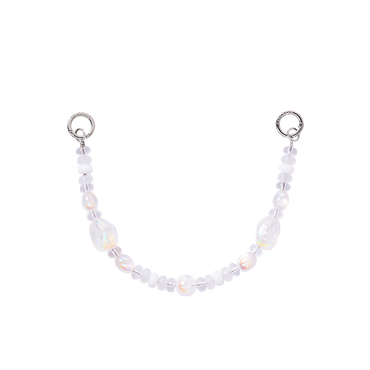 Moonstone Glow phone chain charm with soft translucent beads | CASEBANG