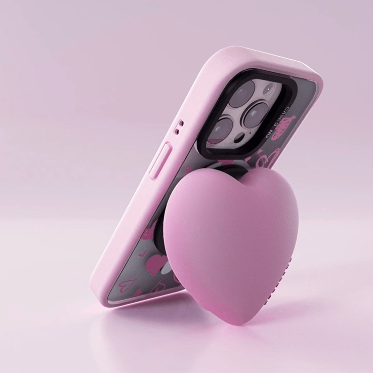 3D Heart - Shaped MagSafe Grip Stand - CaseBangMagsafe Grip StandCaseBangBase Stand + Back Cover