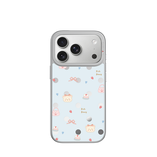 Sea Salt Bear Glossy Mirror Case - Silver