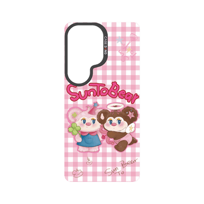 Pink Plaid Pair Snap-On Phone Case