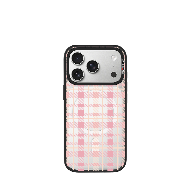 Creamy Pink Plaid Snap-On Case