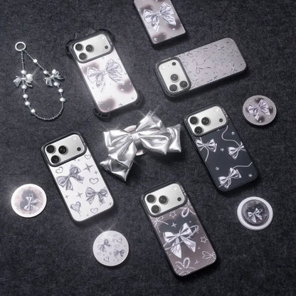 Silvery Bow Snap-On Phone Case Cover