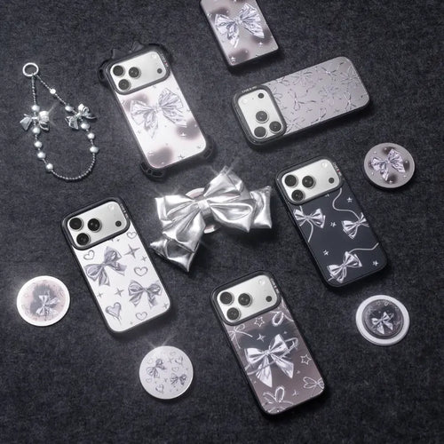 Silvery Bow Snap-On Phone Case Cover