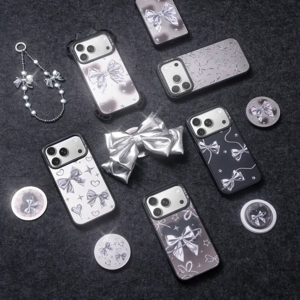Silvery Bow Snap-On Phone Case Cover