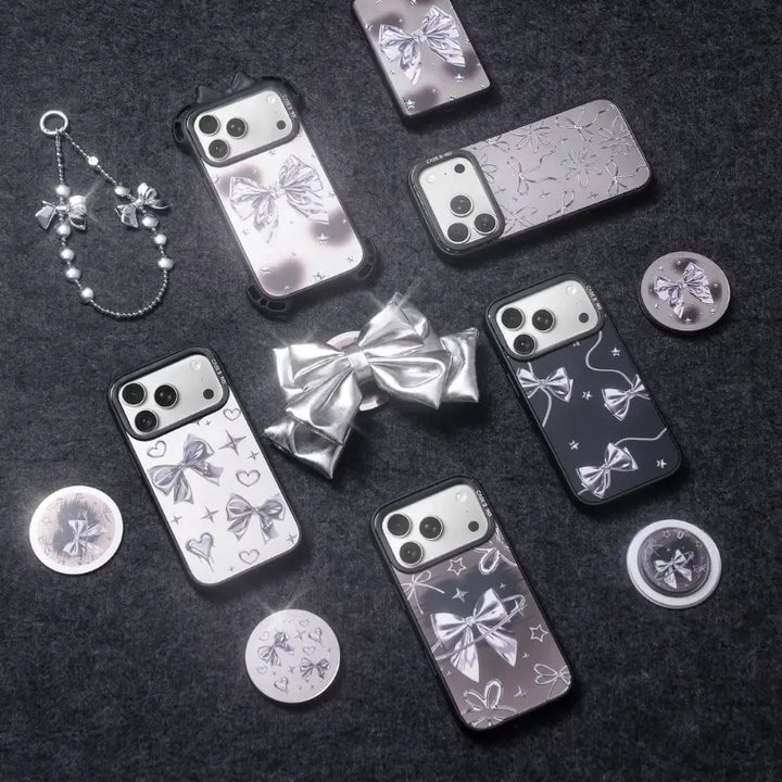 Silvery Bow Snap-On Phone Case Cover