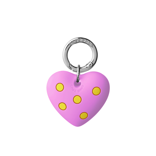 Pink Lemon Dot Heart-Shaped Pendant
