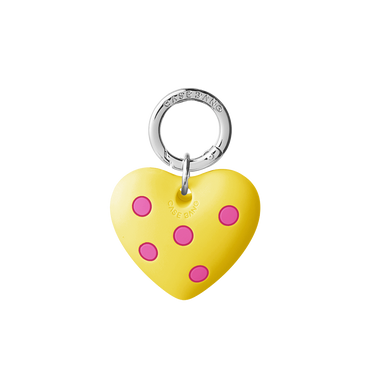 Yellow Blush Dot heart-shaped phone charm pendant