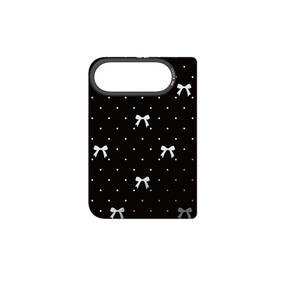 Midnight Black Bow iPhone Duo Snap-On Cover