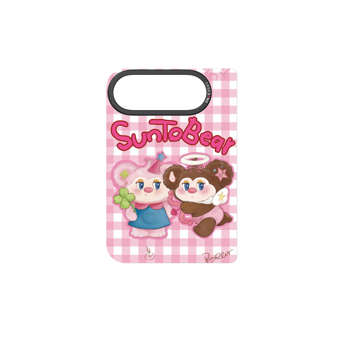 Pink Plaid Pair iPhone Duo Snap-On Cover