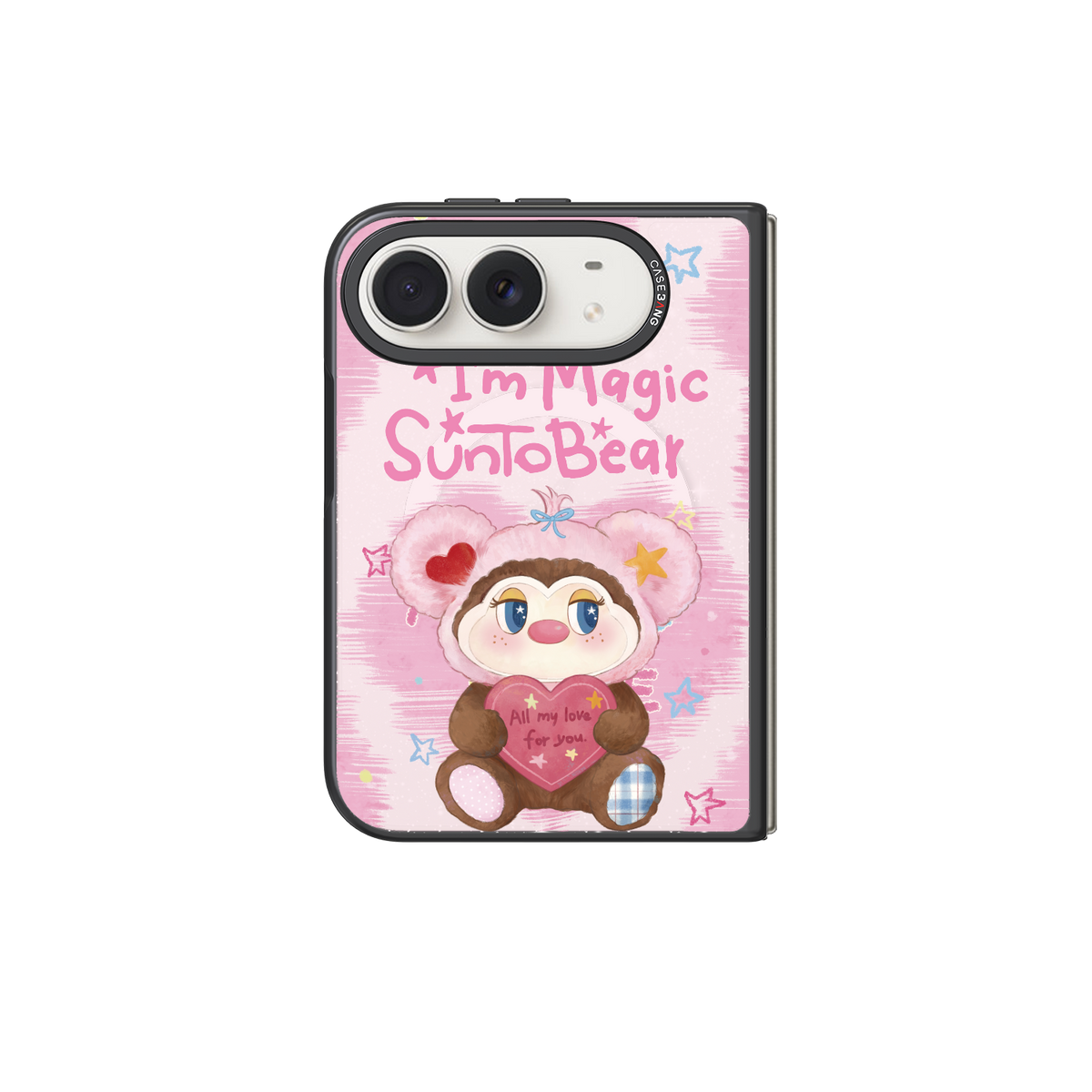 Pink Heart Bear Snap-On Phone Case – iPhone Duo Snap-On Cover