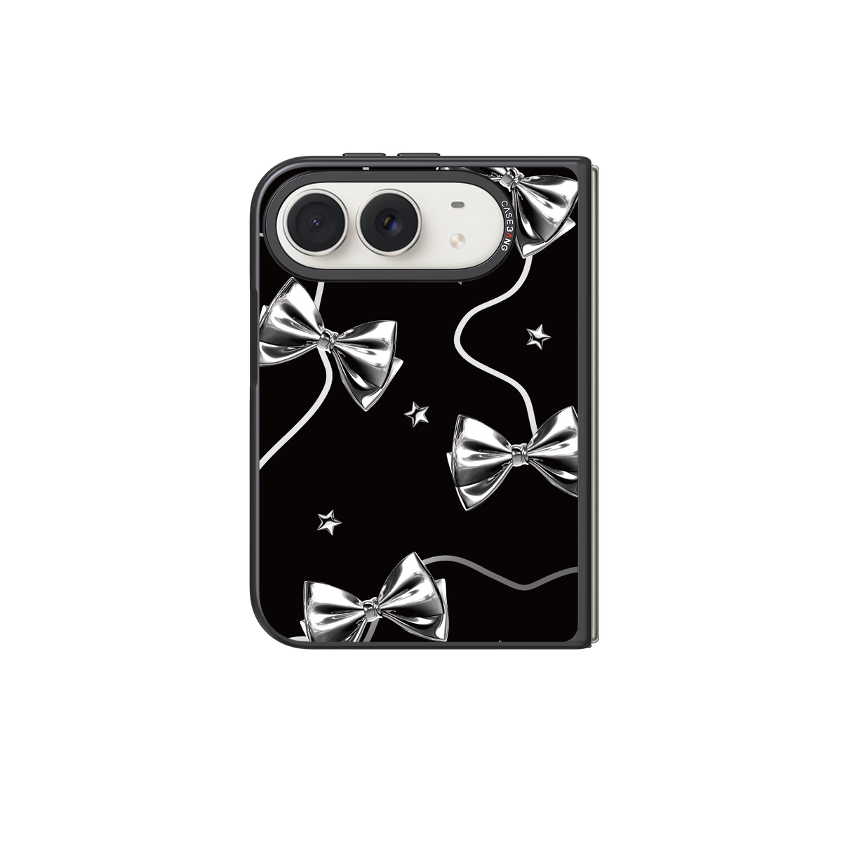 Black Silvery Snap-On Case – iPhone Duo Snap-On Cover