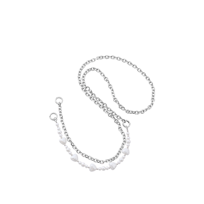 Silver Heart Pearl Cross-body Charm
