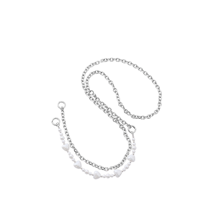 Silver Heart Pearl Cross-body Charm