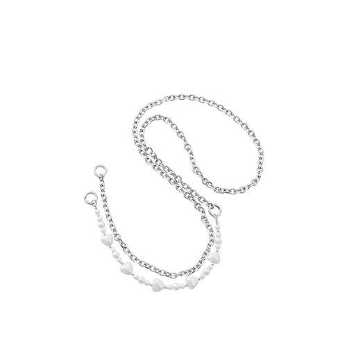 Silver Heart Pearl Cross-body Charm