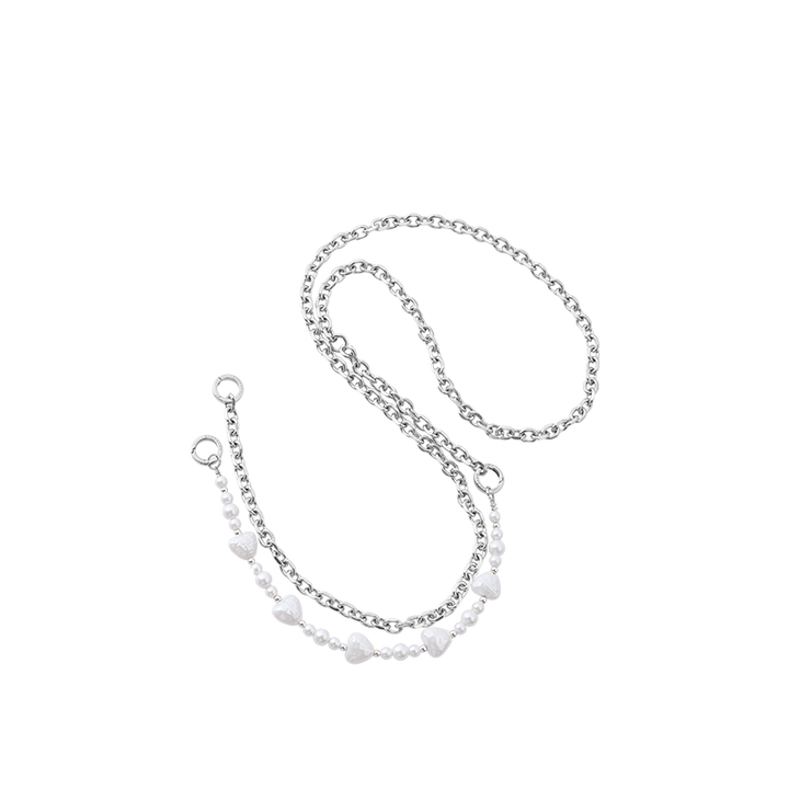 Silver Heart Pearl Cross-body Charm