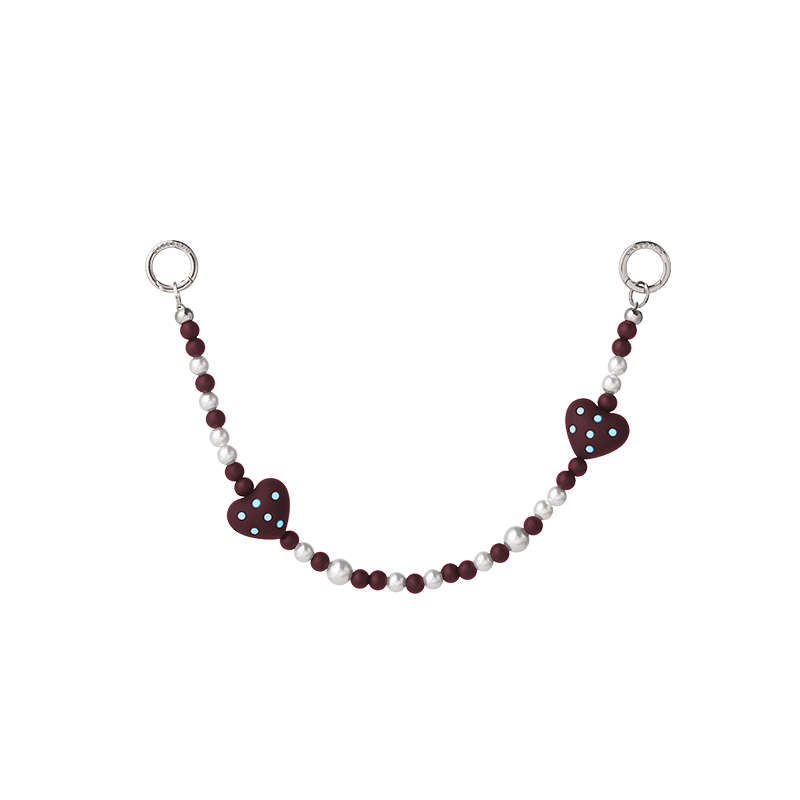 Red Dotted Twin Stars Phone Hand Charm