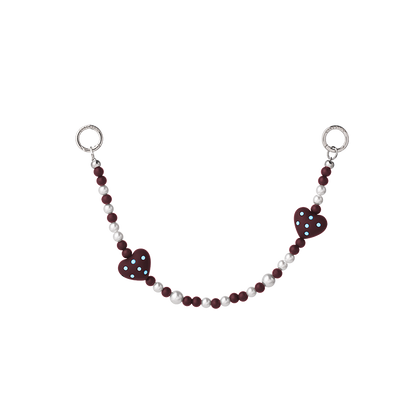 Red Dotted Twin Stars Phone Hand Charm