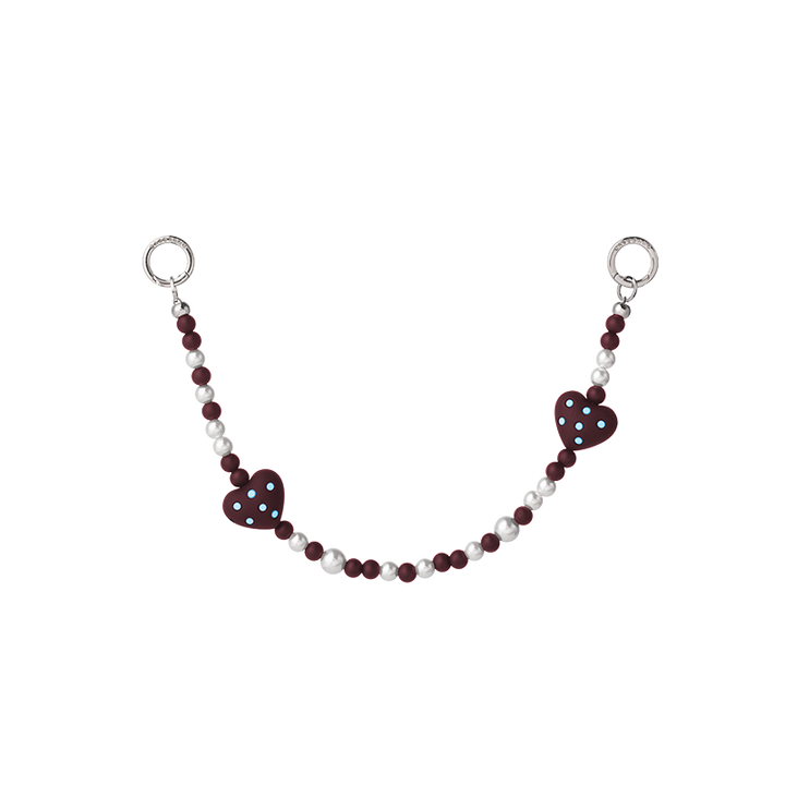 Red Dotted Twin Stars Phone Hand Charm